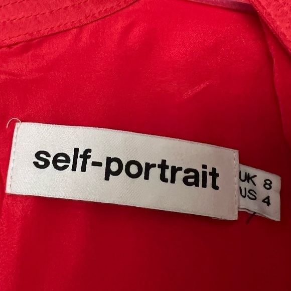 Self-Portrait Asymmetric Cutout Satin Peplum Midi Dress - Picture 13 of 14